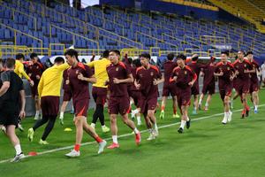 ARABIA SAUDITA-RIAD-FUTBOL-ELIMINATORIAS PARA LA COPA MUNDIAL DE LA FIFA-ENTRENAMIENTO
