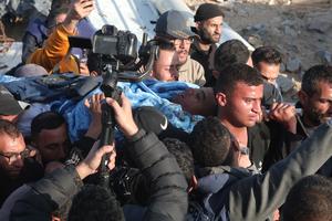 MEDIO ORIENTE-GAZA-FUNERAL-PERIODISTAS