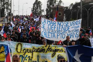 CHILE-VALPARAISO-PESCADORES-MANIFESTACION