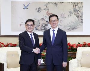 CHINA-BEIJING-HAN ZHENG-SINGAPUR-VICE PRIMER MINISTRO-REUNION