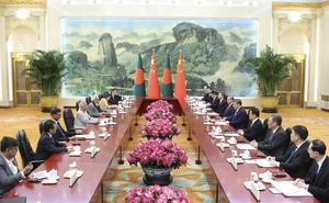 CHINA-BEIJING-XI JINPING-GOBIERNO PROVISIONAL DE BANGLADESH-CONSEJERO PRINCIPAL-REUNION