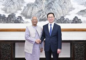 CHINA-BEIJING-HAN ZHENG-GOBIERNO PROVISIONAL DE BANGLADESH-CONSEJERO PRINCIPAL-REUNION