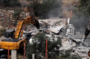 MEDIO ORIENTE-RAMALLAH-EDIFICIO PALESTINO-DEMOLICION